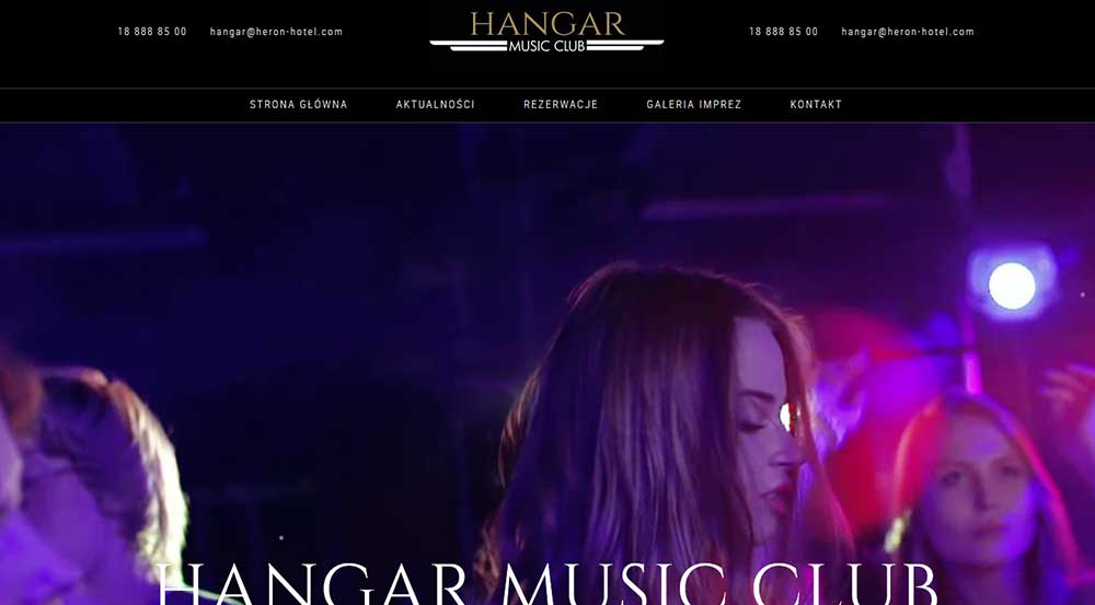 Zdjęcie strony www Hangar